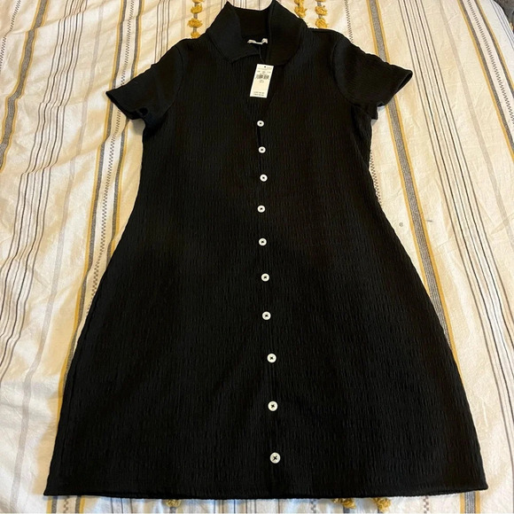 NWT American Eagle Smocked Button Front Polo Mini Dress - Picture 3 of 6